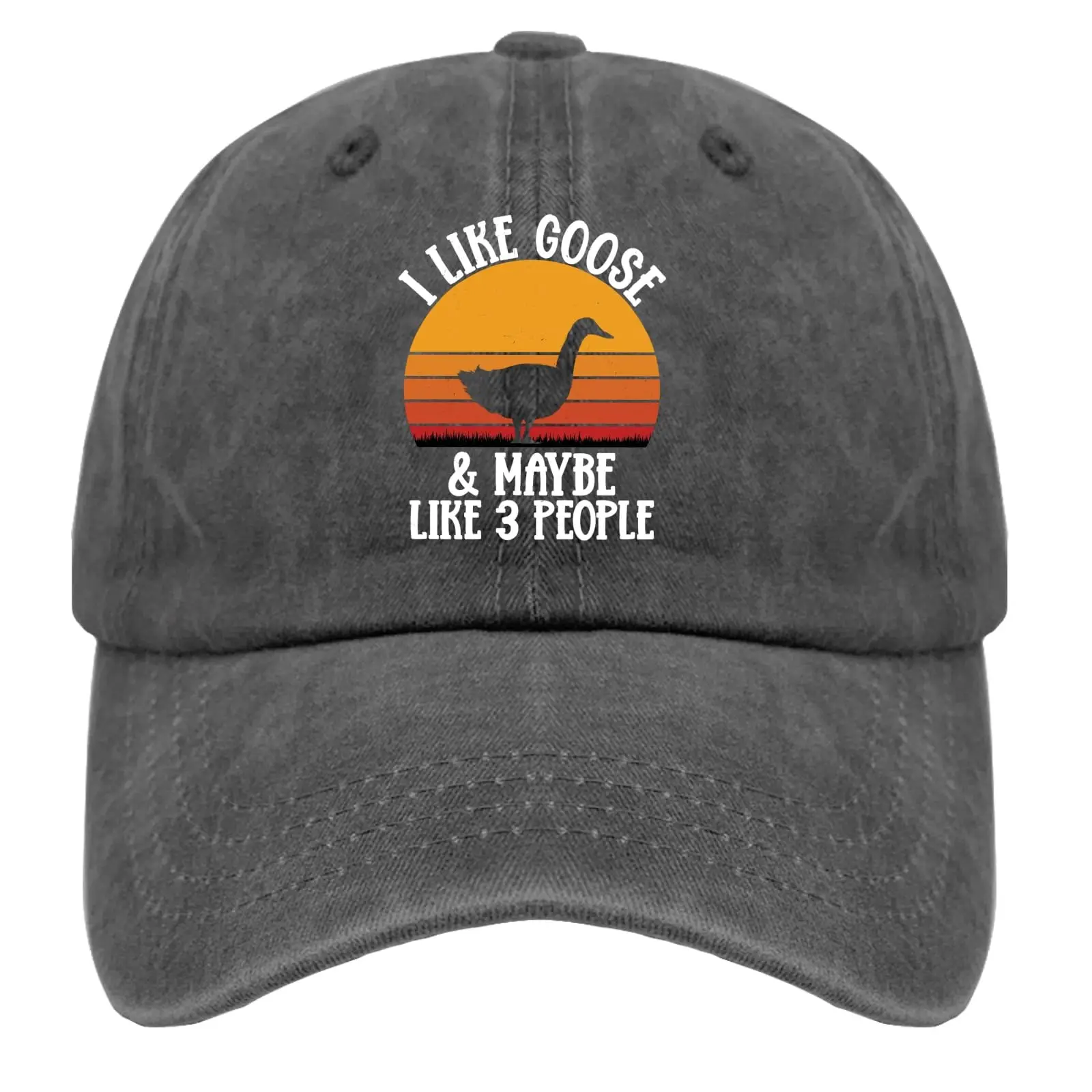 I Like Goose and Maybe 3 People Hats Funny Golf Hat Pigment Black Running Hat Men Gifts for Daughter Outdoor Hats