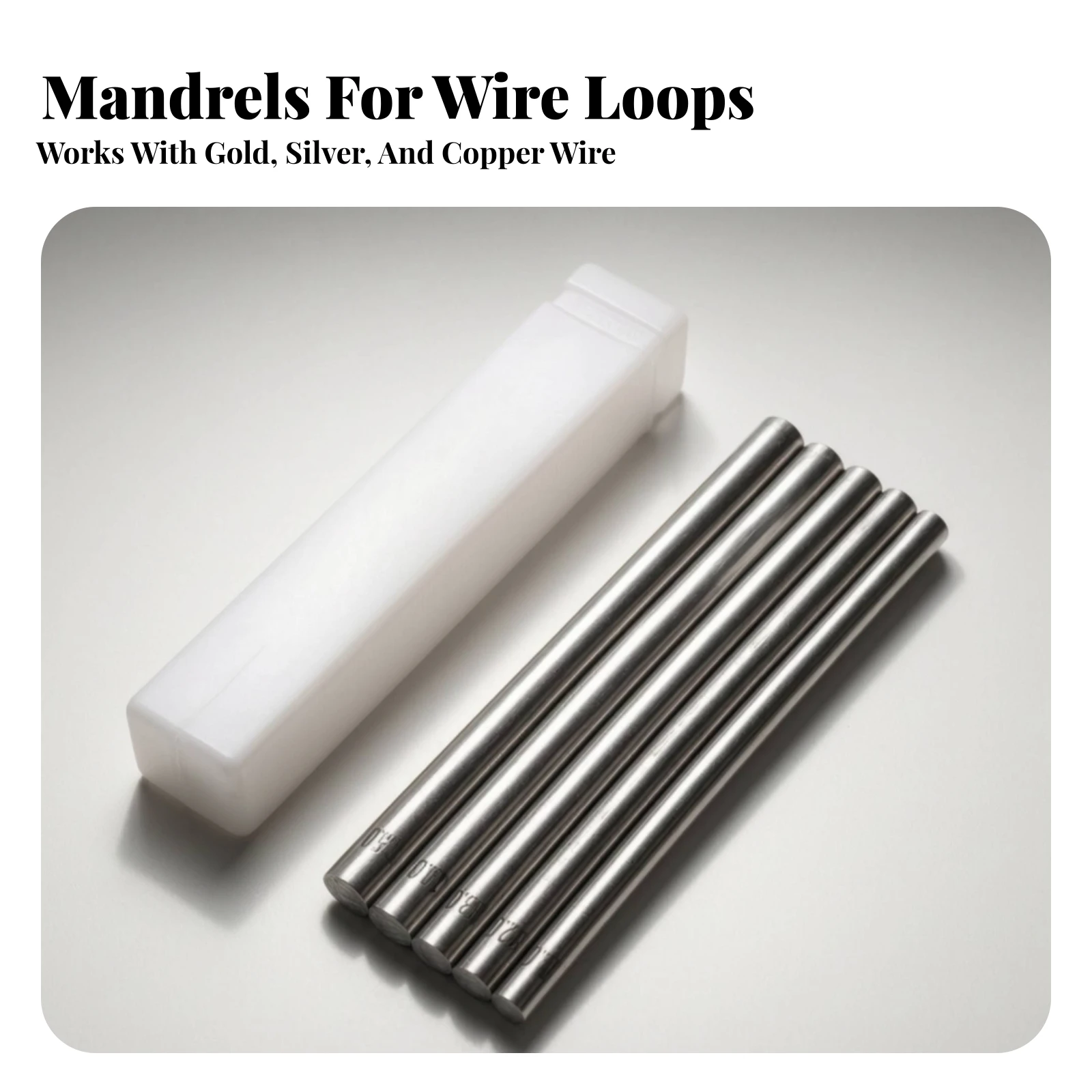 5 Pieces Wire-Winding Rod Set Multi-Size Wire-Winding Rod Set with Safe Storage Case Jewelry-Making Tool Long-Lasting Precision