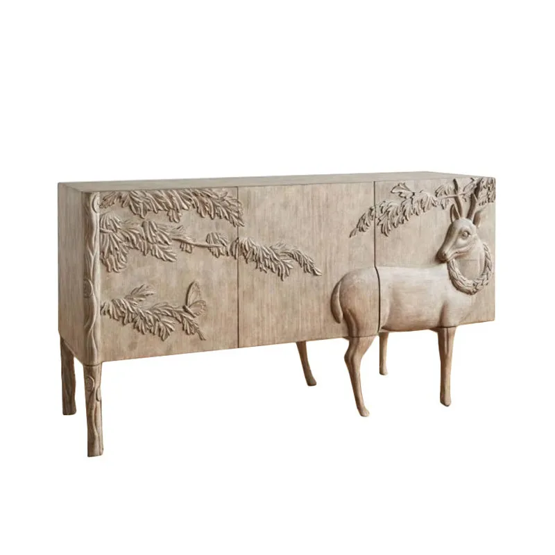 

Винный шкаф American Elk Cabinet Leaf, резной телевизионный шкаф-тумба для хранения