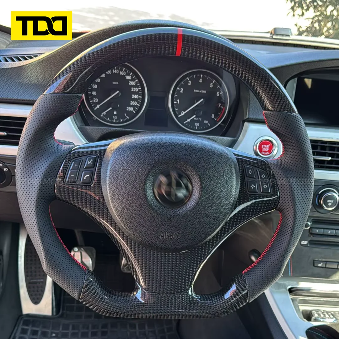 

For BMW 3 Series E82 E84 E87 X1 E90 320d E92 E93 320i (No Paddle Shifters) Carbon Fiber Steering Wheel Multiple customization