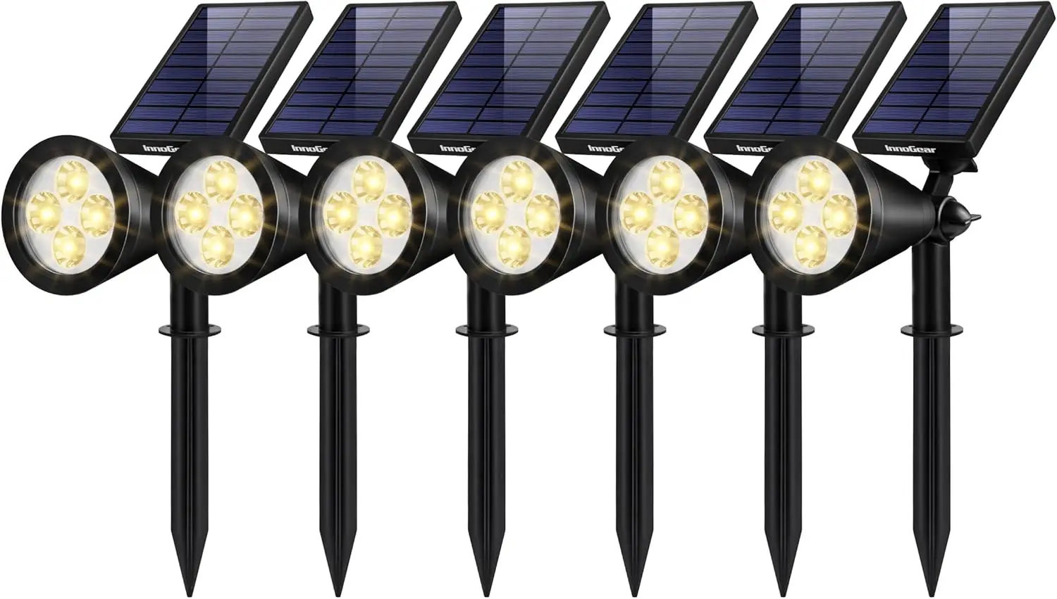 

Waterproof Solar Garden Lights, Auto On/Off, Pack of 6 Warm White for Outdoor Yard Pathway Wall Lighting