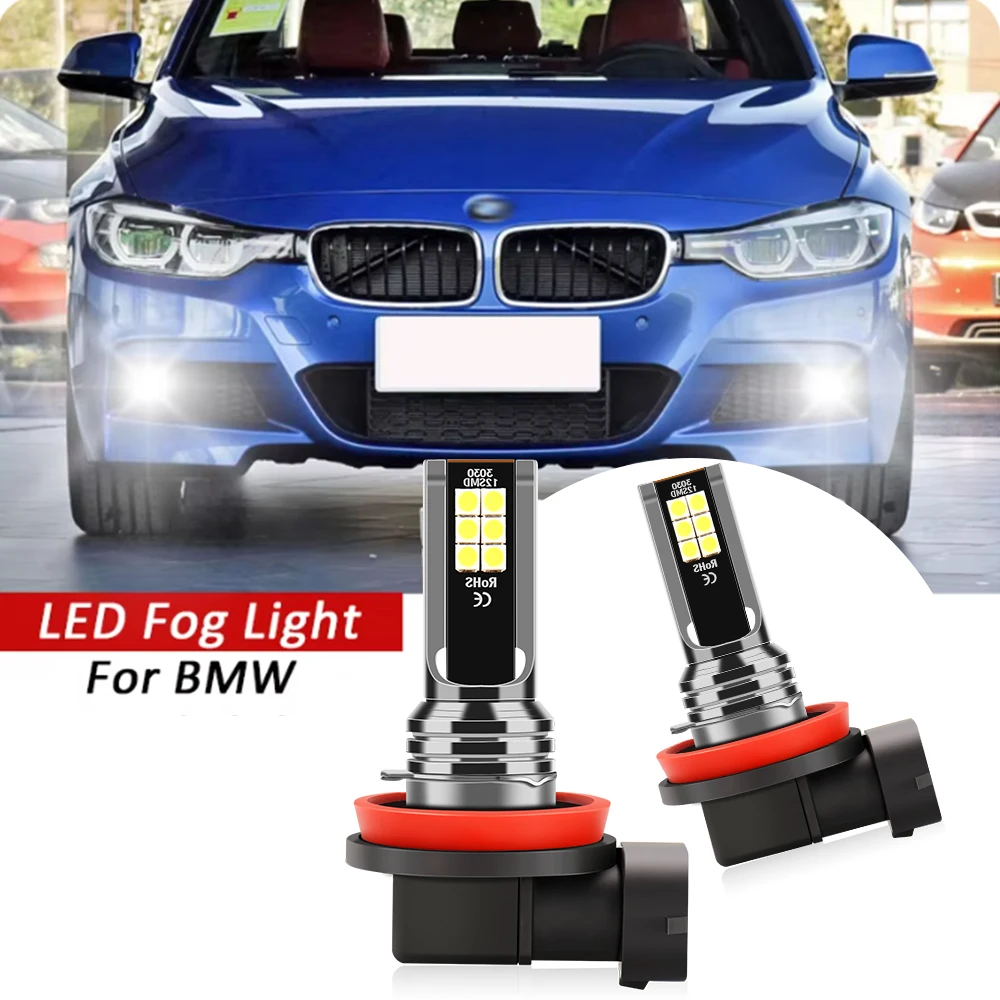 

2X H8 H11 H16JP Led Fog Lights Bulb 6000K White For BMW E92 F34 F31 F33 F83 F32 F82 F36 F10 F21 F45 F23 F22 F87 F46 F30 F80 E93