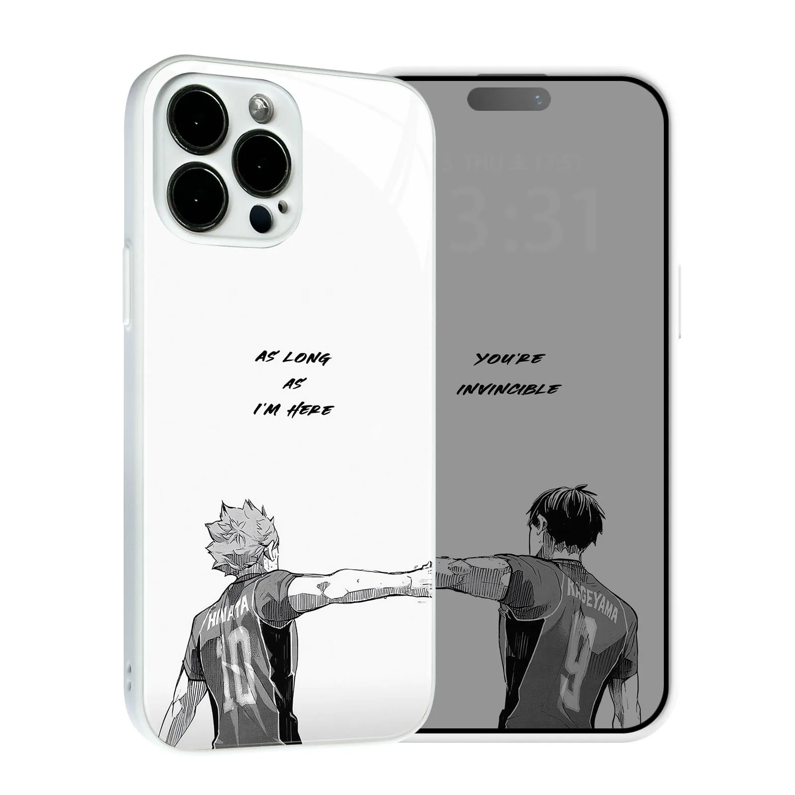 Tobio, Shoyo Hinata Manga Phone Case Shockproof Glass Protective Shell for iPhone 15 14 11 Pro Max 7 8 15 Plus 12 13 Mini Xr Xs