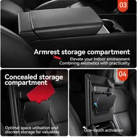 For Tesla Model 3/Y/YL Highland Juniper 2026 Center Armrest Hidden Storage Box Cup Holder Console Organizer Box Accessories 3