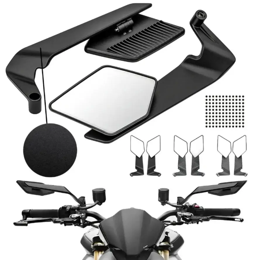 Para uniwersalnych lusterek wstecznych do motocykla, skutera, montowane na końcach kierownicy, akcesoria, modyfikowane niewidoczne lusterko.