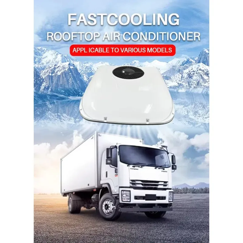 Climatiseur de toit 12 volts monté sur le toit, climatiseur de stationnement électrique Dc 12v 24v pour voiture, Van, camion, Bus, caravane