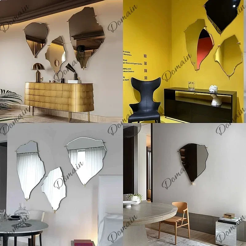 GV Modern simple wall mirror handmade special-shaped irregular art bathroom mirror living room enigma mirror B