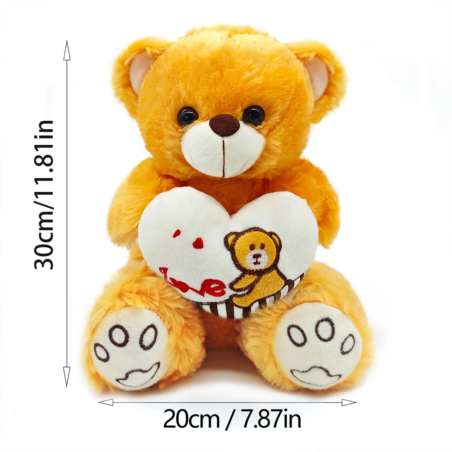 Pluche Beer Pop Met Liefde Hart, Schattig En Zacht Pluche Kussen, Indoor Decoratie, Valentijnsdag Cadeau, Bruiloft Metgezel Cadeau