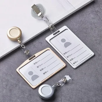 1 Pcs Aluminum Alloy Card Cover Case Bank Business Work Card Holder with ABS Retractable…