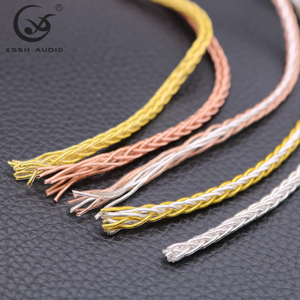 Кабель для наушников XSSH HIFI OFC, цвет серебристый/Золотой, мягкий, 3,8 мм, 4,5 мм, удлинитель для наушников, аудиоразъем, провод, шнур, кабель