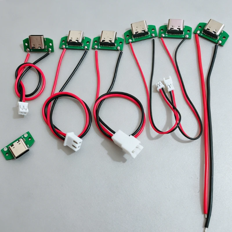 Cltgxdd 1 Stück USB-Typ-C-Buchsenadapterplatine 16P, nur zum Laden von 5V 3A, mit PH1.25/2.0/2.54mm Anschlusskabel für DIY-Lademodul – Detail 5