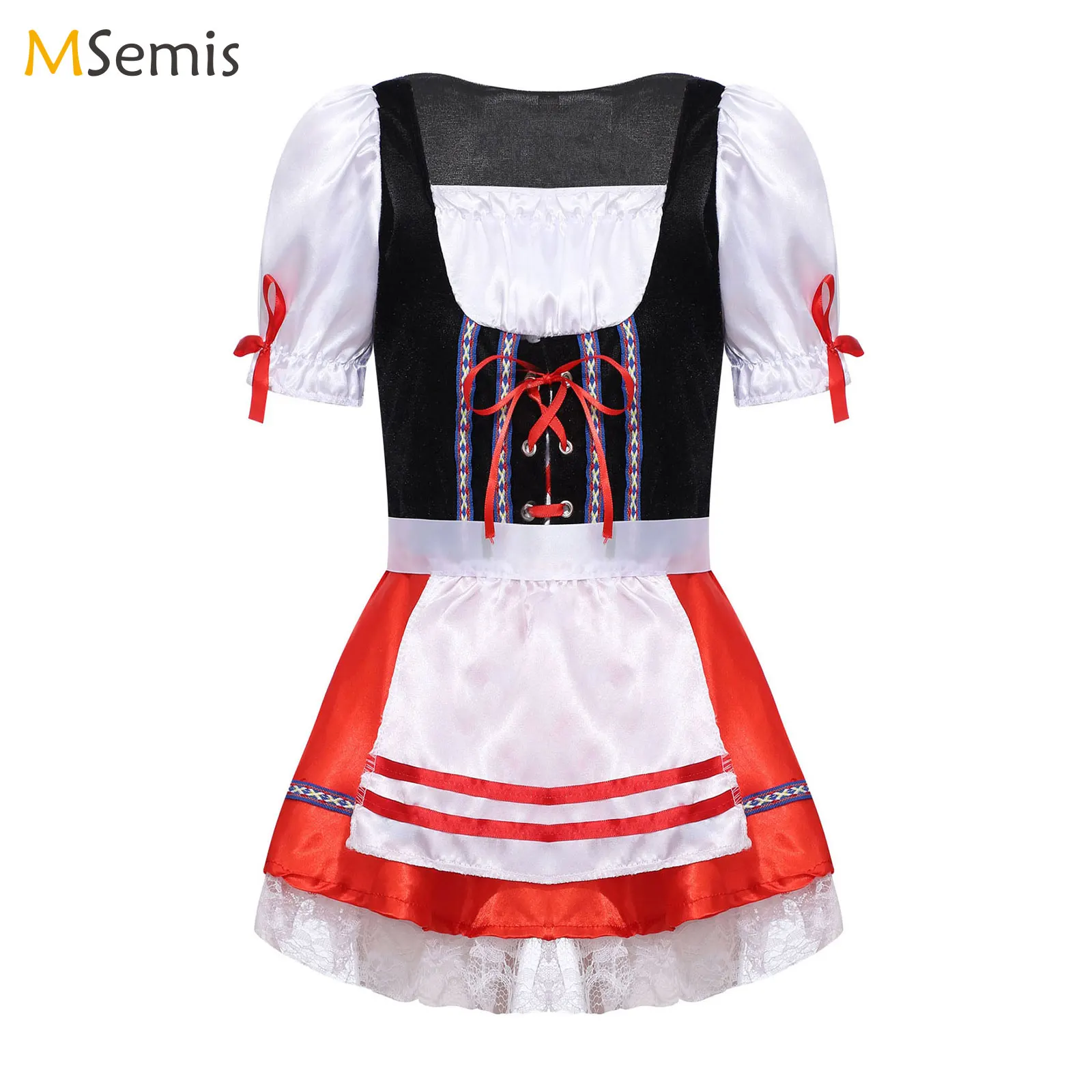 

German Beer Festival Costume Halloween Maid Fancy Party Dress Kid Teen Girls Dress Oktoberfest Uniform Fancy Party Cosplay Dress