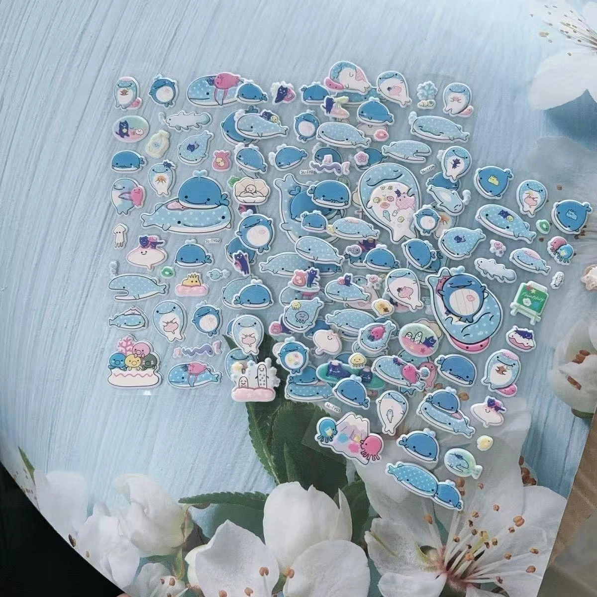 

Cartoon Ocean Animal Dolphin Series 3D Bubble Cotton Stickers Interesting Diy Handmade Decoration Student Reward Sticker