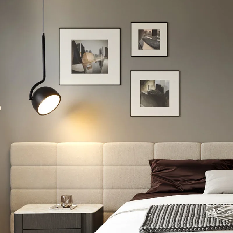 

SANDYHA Eye Protection Rotatable Pendant Lamp Modern Minimalist LED Chandelier for Bedroom Study Room Creative Home Decor