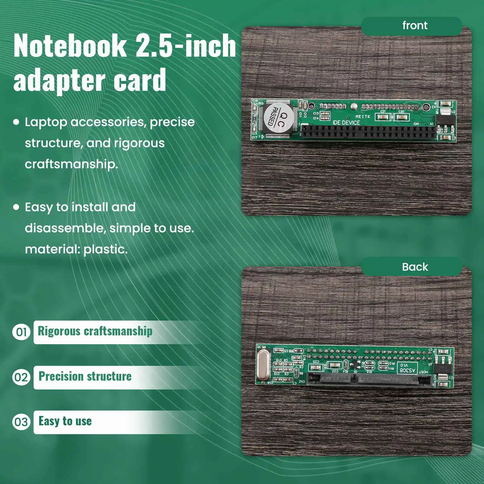 2.5 Inch Ide To Sata Adapter, Convert Laptop 44 Pin Male Ide Pata Hdd Hard Disk Drive Ssd To A Serial Ata Port