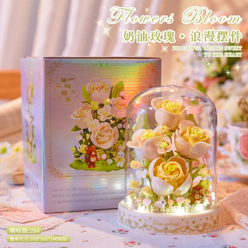 

Конструктор-цветок: Сборный вечный букет и растение в горшке, 3D-пазл, ручная работа, подарок для создания атмосферы