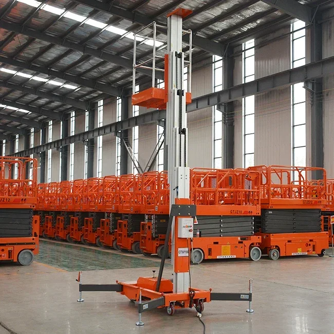 220V/1.1Kw Electric 6m Hydraulic Telescopic Ladder One Man Lifting Vertical Electric Single Mast Aluminum Lift