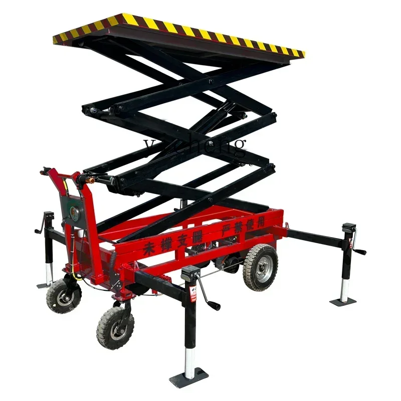 small lifting platform electric hand push lift truck scissor mobile climbing equipment aerial work truck