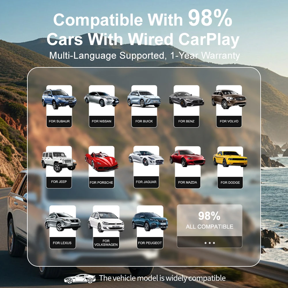 Afbeelding 5: X-YUNS 8+128G Draadloze CarPlay Adapter Android 16.0 4G LTE Ingebouwde GPS Draadloze Android Auto AI Box Plug&Play Ondersteunt Netflix