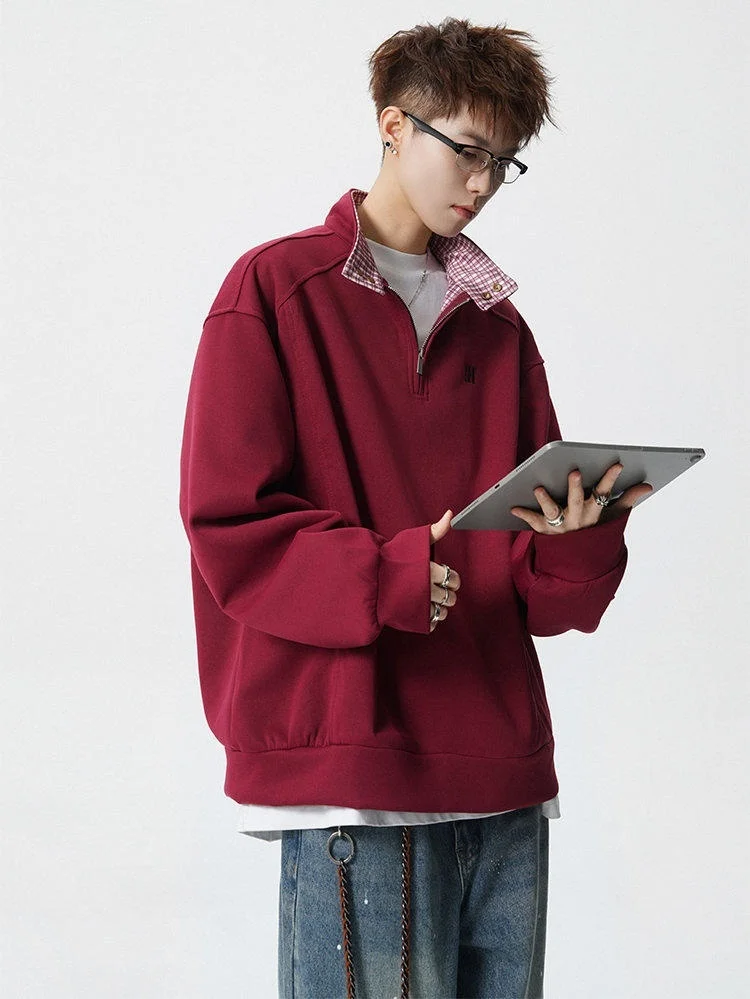 

Мужские худи без капюшона, взрослые, цвета бордо/сливовый/красное вино, однотонные, повседневные, модные, трендовые, крутые, популярные, разноцветные