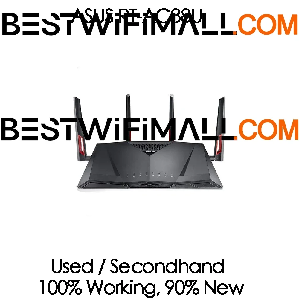 

ASUS RT-AC88U WiFi Gaming Router VPN Client 4K 802.11AC AC3100 Mesh W-Fi 3167Mbps MU-MIMO 2.4 GHz/5 GHz 8x1000Mbps