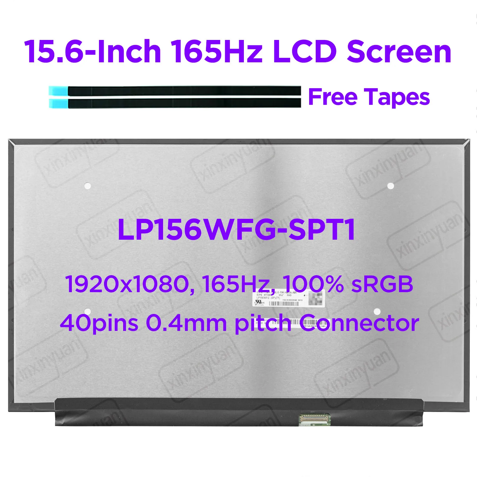 Imagem -04 - Tela Lcd do Portátil para Dell 156 165hz Nv156fhm-ny9 Ny7 Encaixe B156han12.1 Lp156wfg-spt1 Dell G15 5510 5515 1920x1080 Exposição 165hz 40pin