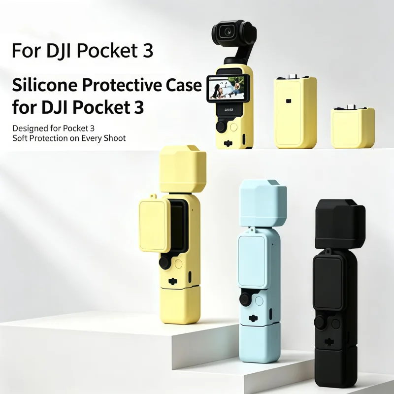 Must‑Have Travel Gear for DJI Pocket 3, Custom‑Fit Split Silicone Protector, Shock‑Proof Cover for Handheld Gimbal Camera