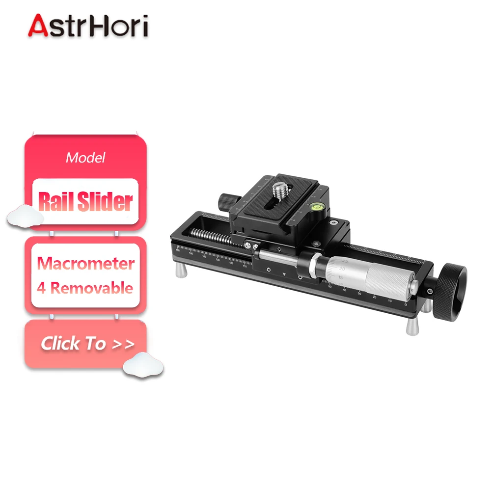 AstrHori AH-MGA170 Macro Focusing Rail Slider for Macro Photography Achieve High-definition Images with 4 Removable Feet
