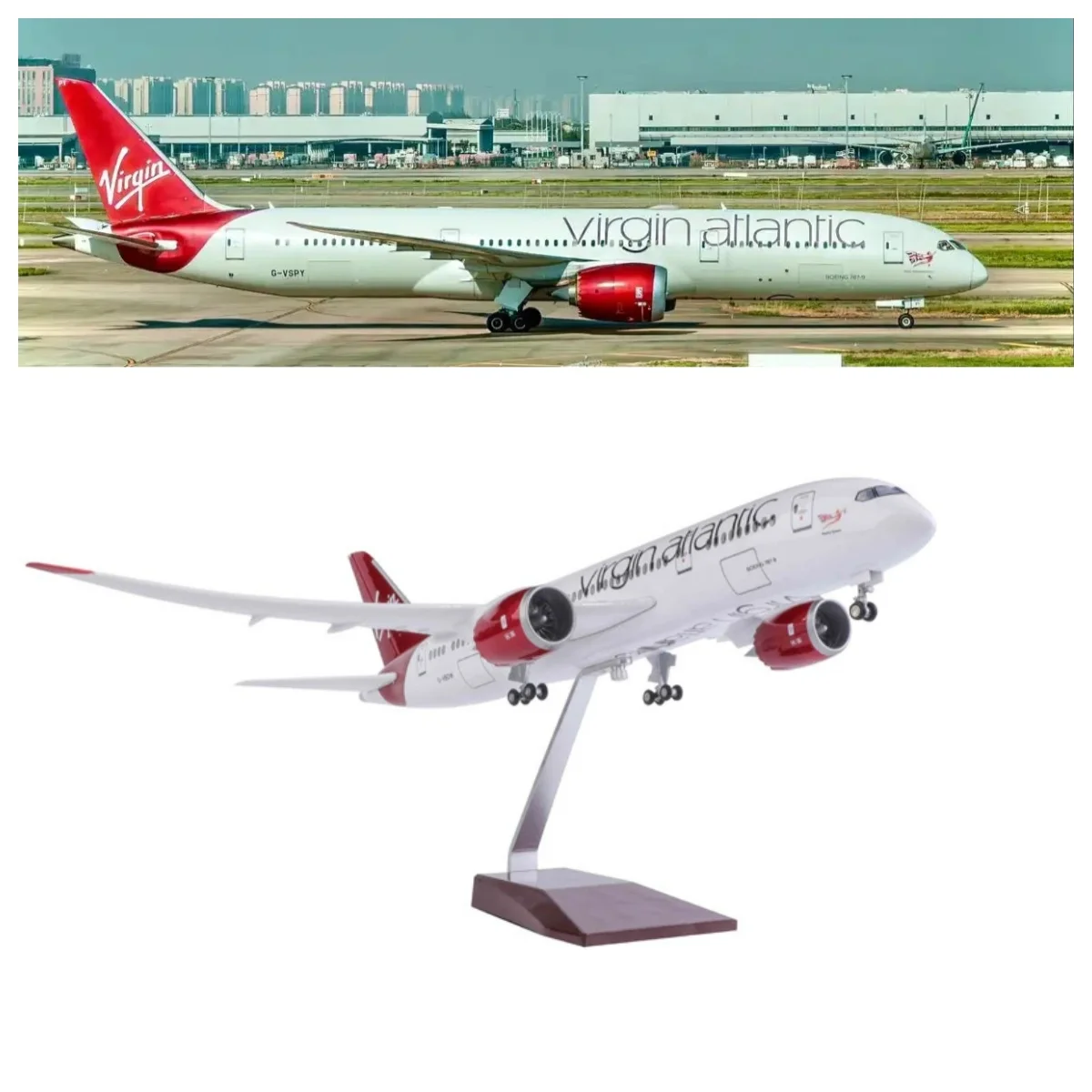 

Scale Aircraft 47CM 1/130 for Virgin Atlantic Airplane Model 787 B787 Dreamliner Aircraft Resin Plane Model Collected Gift