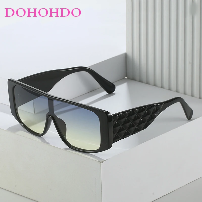 

One-piece Big Frame Sunglasses Men Women Retro Luxury Brand Design Square Sun Glasses Men Fashion Outdoors Driving Shades UV400