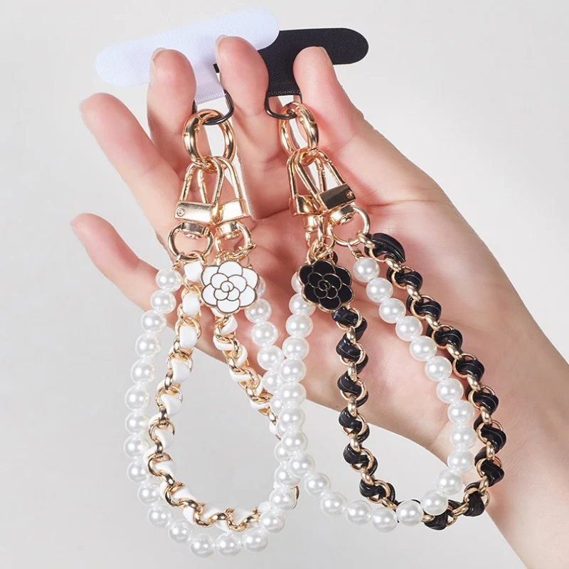 

1pc Pearl Mobile Phone Chain Hanging Rope Mobile Phone Hanging Rope Decorative Chain Anti-loss Wrist Hanging Chain Keychain