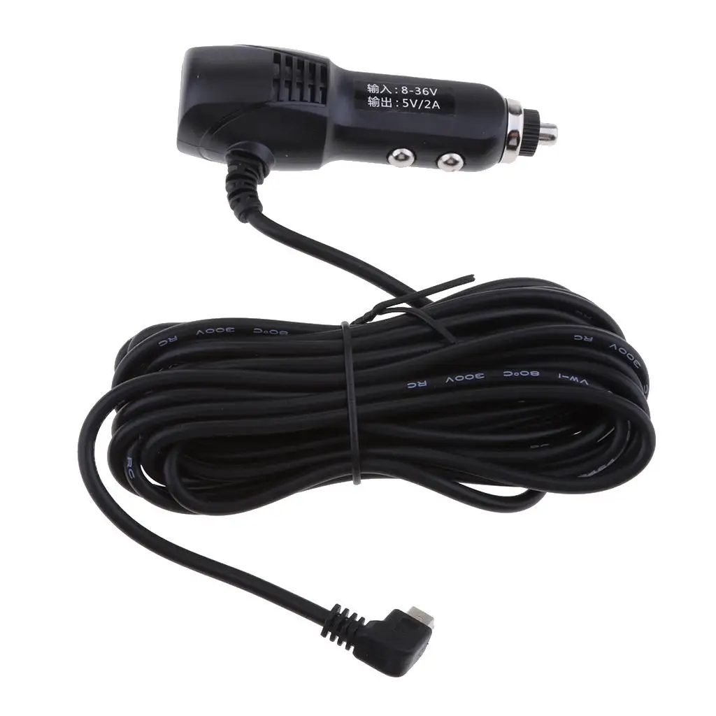 DC8/36V To 5V2A Car Lighter Charger Quick Charge Mini USB Right Cable GPS DVR