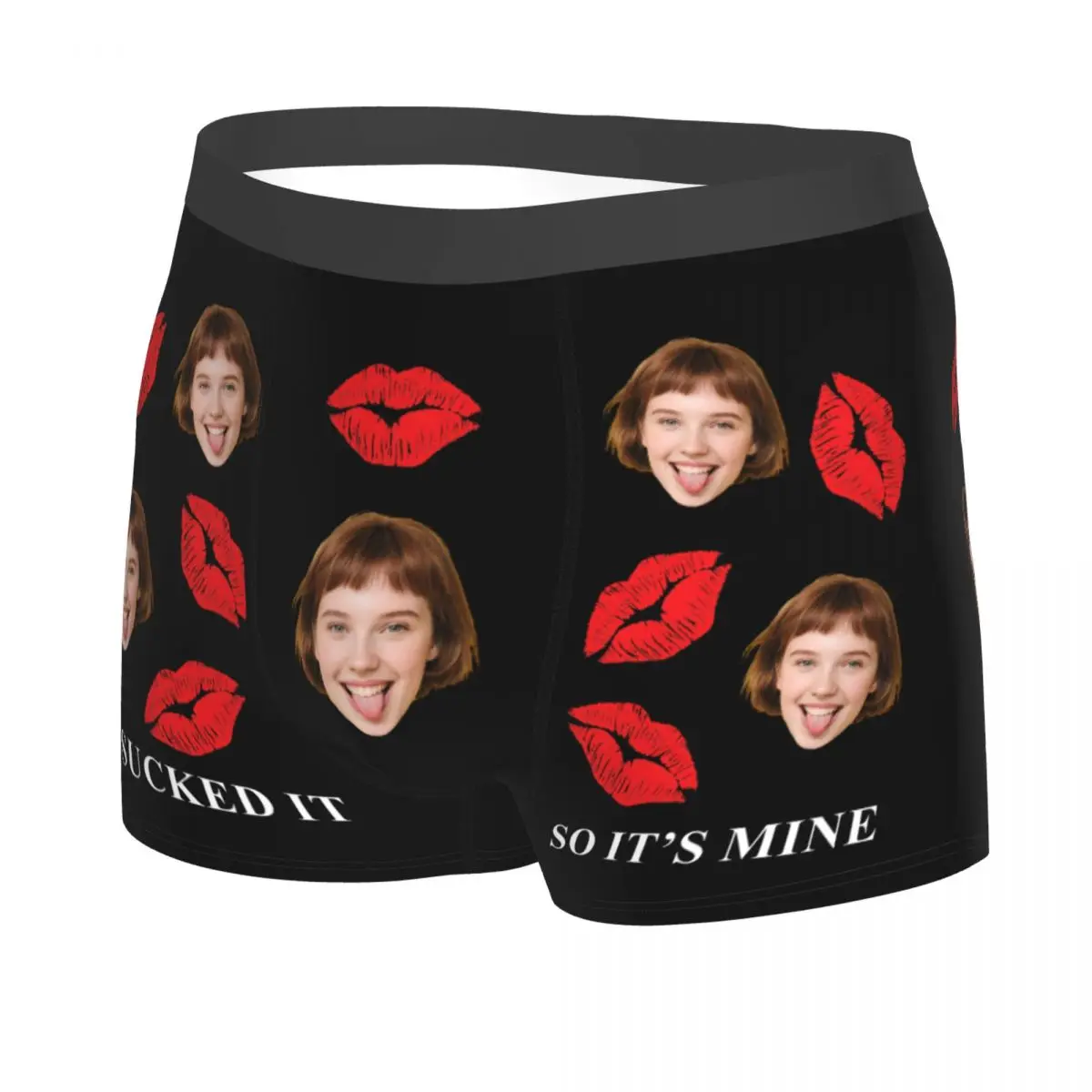 Personalized Face Photo Custom Valentine'S Day Underwear Male Wedding Gift Boxer Briefs Shorts Panties Breathable Underpants