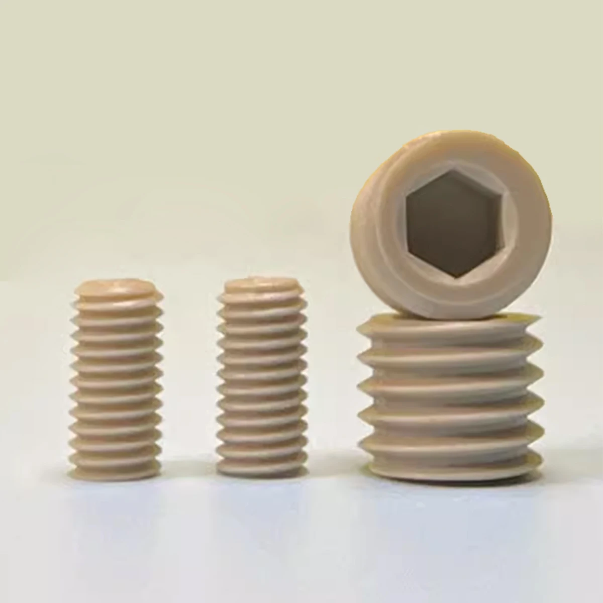 PEEK Plastic Nylon High Strength High Temperature Resistant Insulated Hexagon Set Headless Screw M3M4M5M6M8M10M12M16