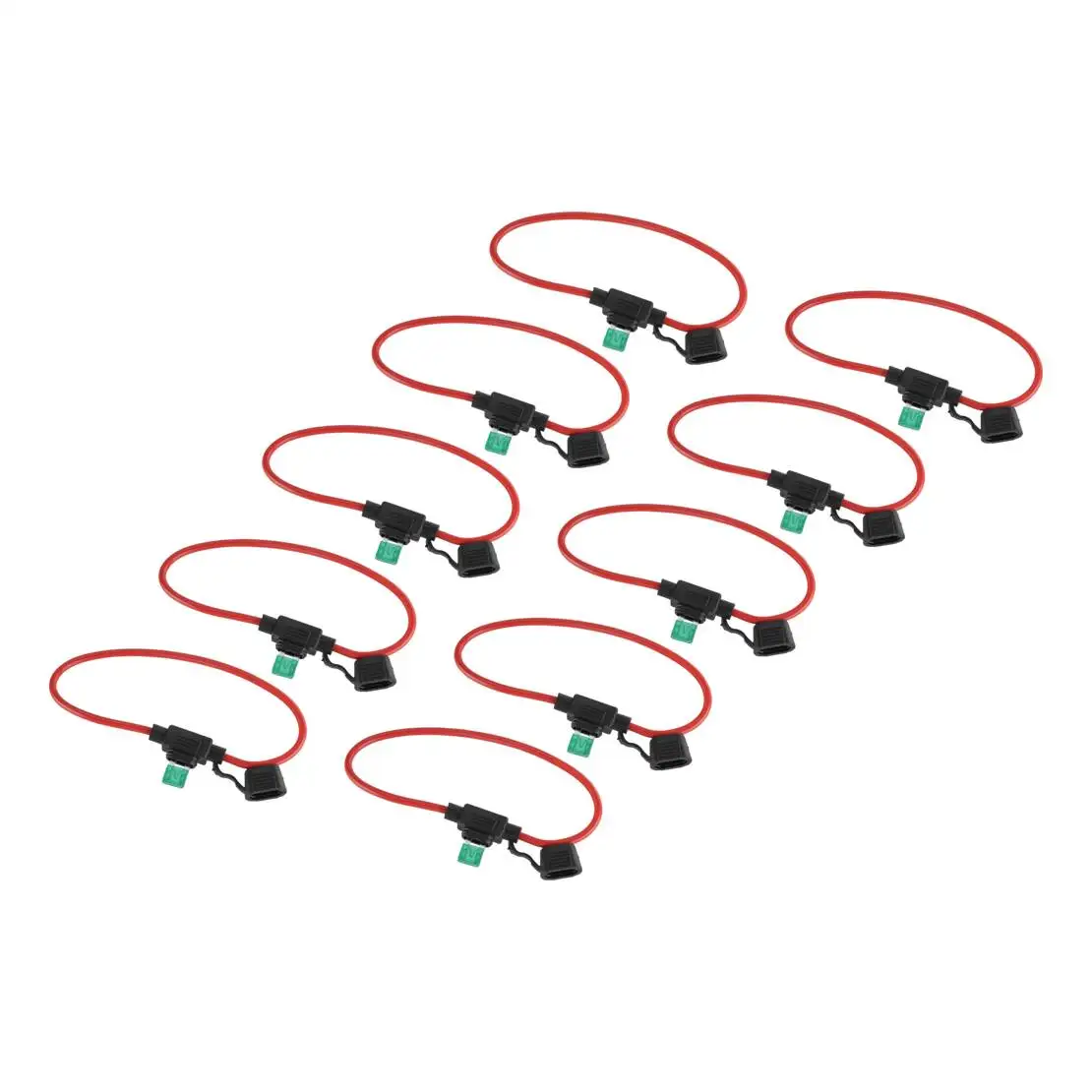 

10PCS Inline Fuse Holder with 30A Fuse Blade Waterproof for Offroad Truck Cars Boats Marine
