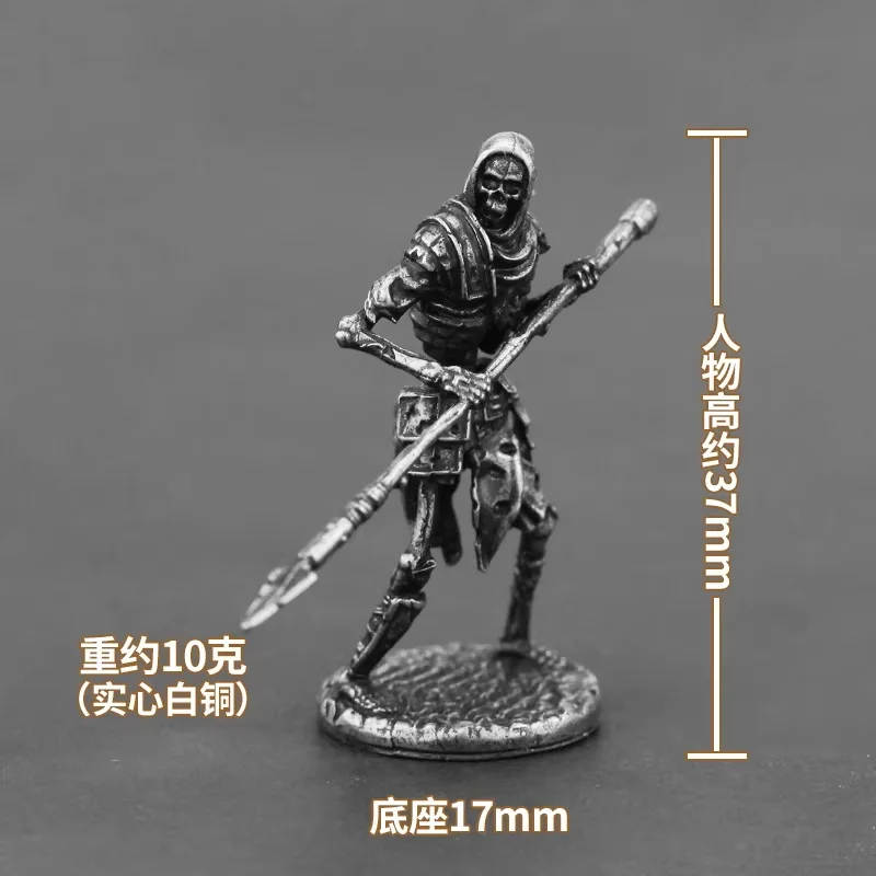 Ancient Medieval Legion Swordman Undead Skeleton Warrior Action Figures Metal Copper Model Armor Figurine Miniature Ornament Toy - view 5
