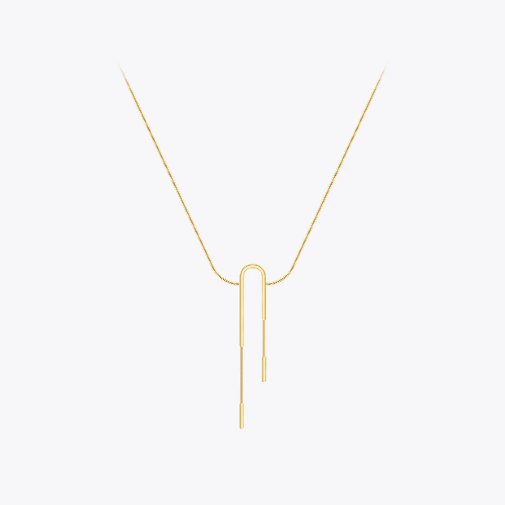 ENFASHION Pulseras Inverted U-shaped Pendant Necklace Women Stainless Steel Fashion Gold Color Jewelry Elegant Graduation 233382