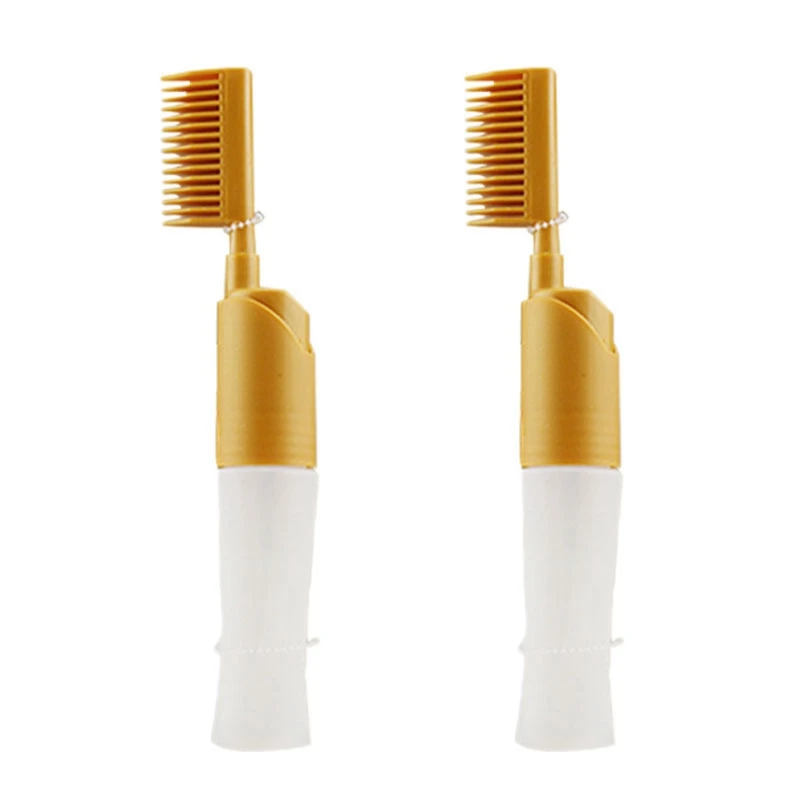 2X Hair Dyeing Comb Hair Dyeing Brush With Bottle DIY Combing Salon Dyeing Baking Oil Brush Hair Dye Tool