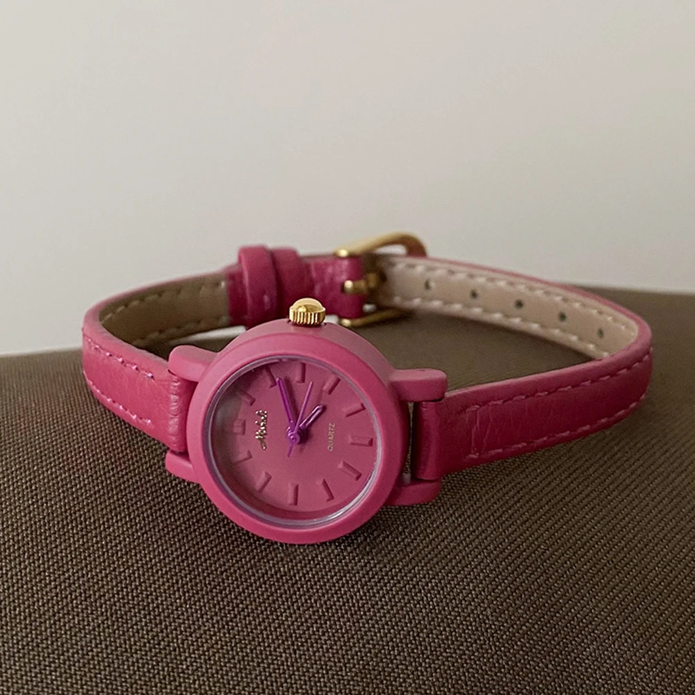 

Fashion Simplicity Temperament Round dial colour belt Watch For women's girl Chain watch strap watch Women's accessories