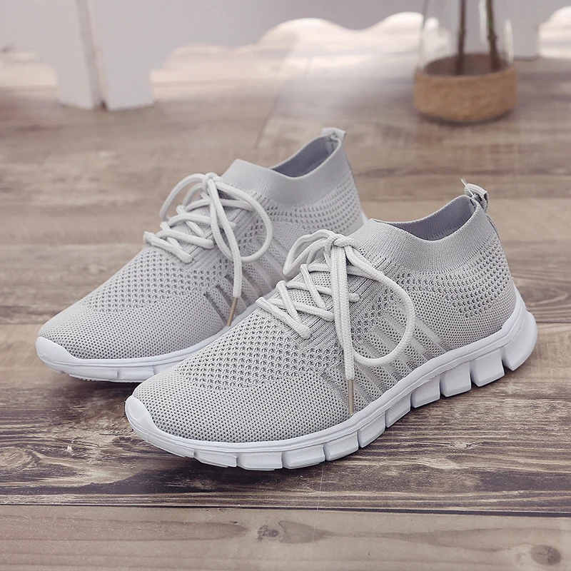 Women Mesh Breathable Shoes Slip on Flat Shoes Woman Tenis Ladies Casual Shoes Walking Footwear Sneakers Womens Vulcanize Shoes