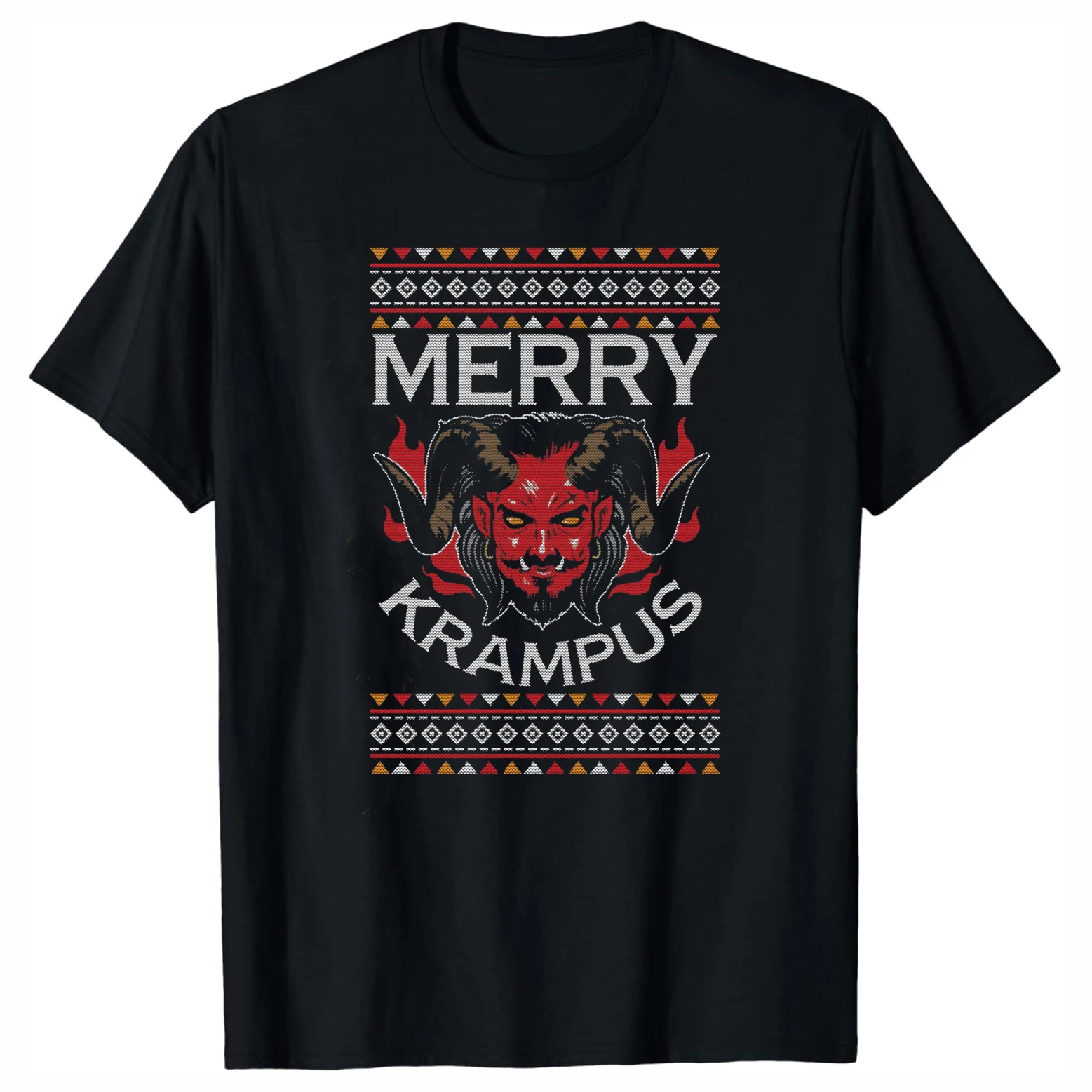 

Merry Krampus Demon Creepy Horror Funny Christmas T-Shirt 100% Cotton O-Neck Short Sleeve Summer Casual Mens T-shirt Streetwear
