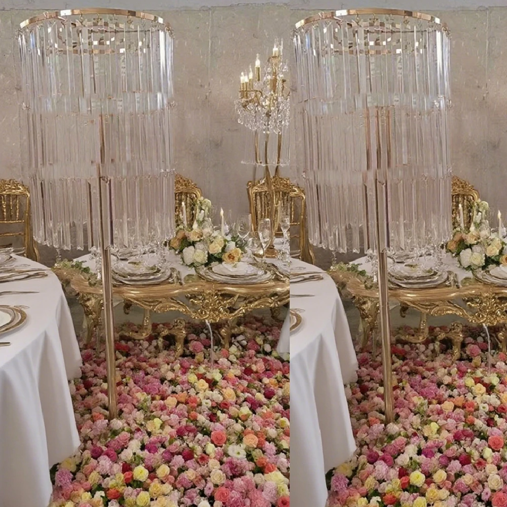 

5 шт./10 шт. 90-120 см f30 Newl высокая золотая, серебряная акриловая люстра, дорожный свинец, свадебный фон, свадебный проход, канделябры, центральный пирок