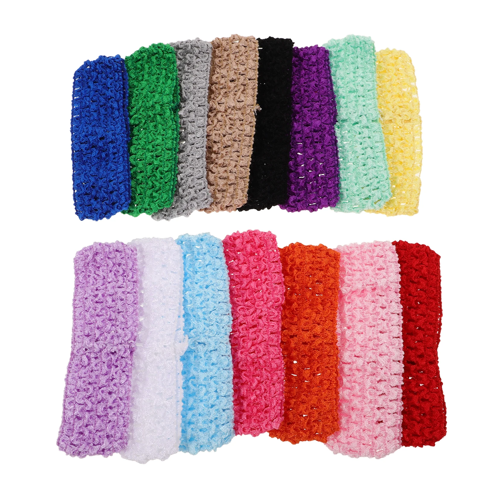 

30 шт., винтажные вязаные крючком повязки на голову, мягкие эластичные эластичные вязаные ленты для волос, богемные праздничные вечерние аксессуары для волос, эластичные повязки на голову