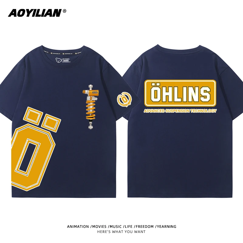 

Motorcycle Shock Absorber Modified Element T-shirt Clothes Casual Men And Women Short Sleeves Sweat-Absorbing Quick-Drying Tops