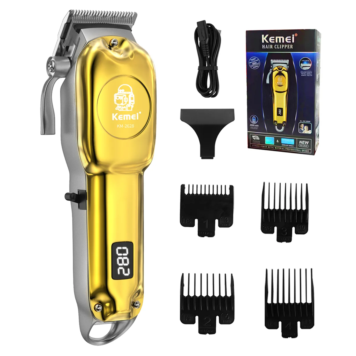 

Kemei Electric Hair Trimmer Cordless Hair Clipper Professional Hair Cutting Machine Rechargeable Haircut Clipper for Men