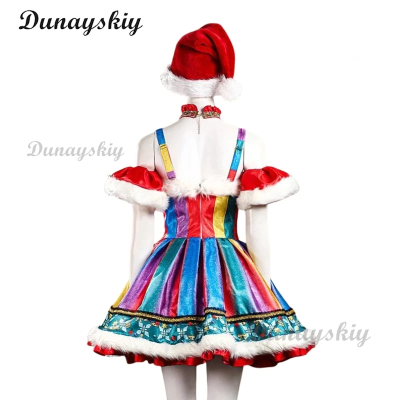 Christmas Dress Women Cosplay Costume Santa Claus Hat Uniform 2024 Female Women Clothes Xmas Clothing Party Customized