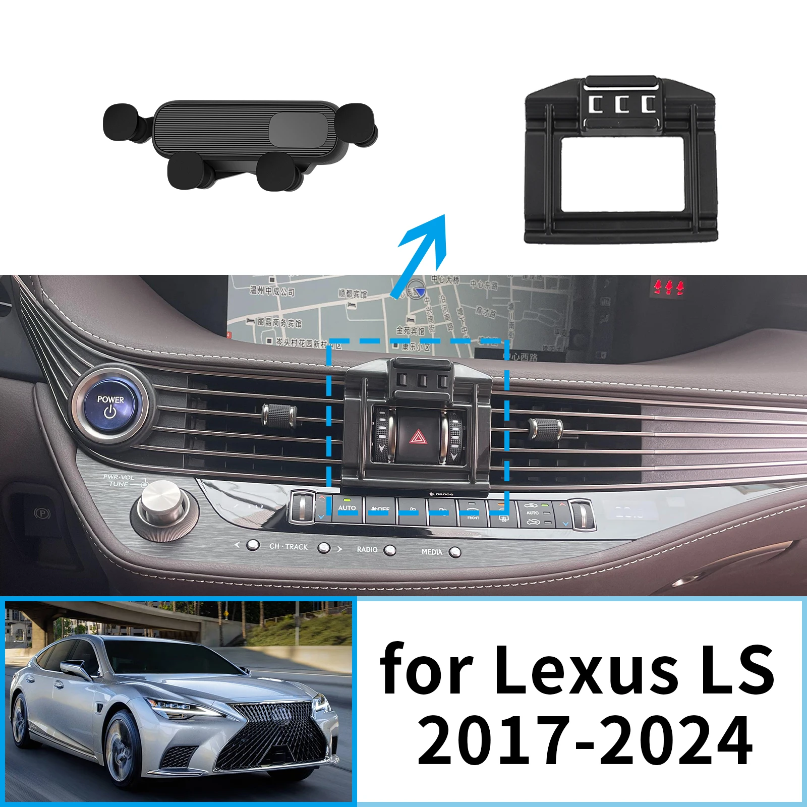 

for Lexus LS LS350 LS500h UCF50 2017 2018 2019 2020 2011 2022 2023 2024 Car Phone Holder Stand Auto GPS Bracket Navigation