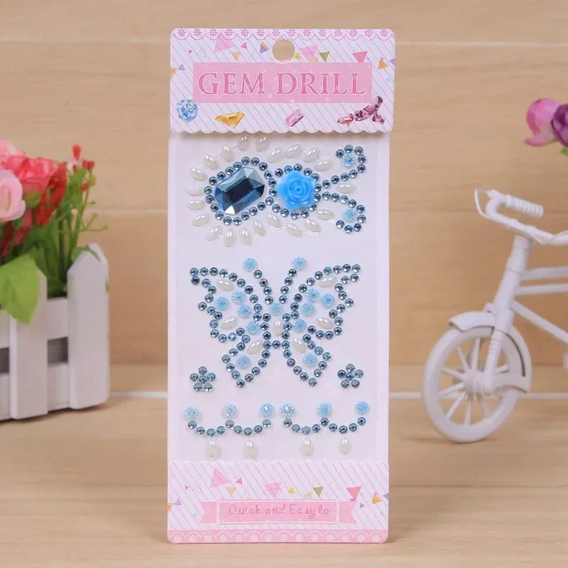 1/5Pcs Multicolor Self-Adhesive Rhinestone Acrylic Butterfly Bling Jewels Crystal Gem Stickers DIY Jewelry Stationery Sticker