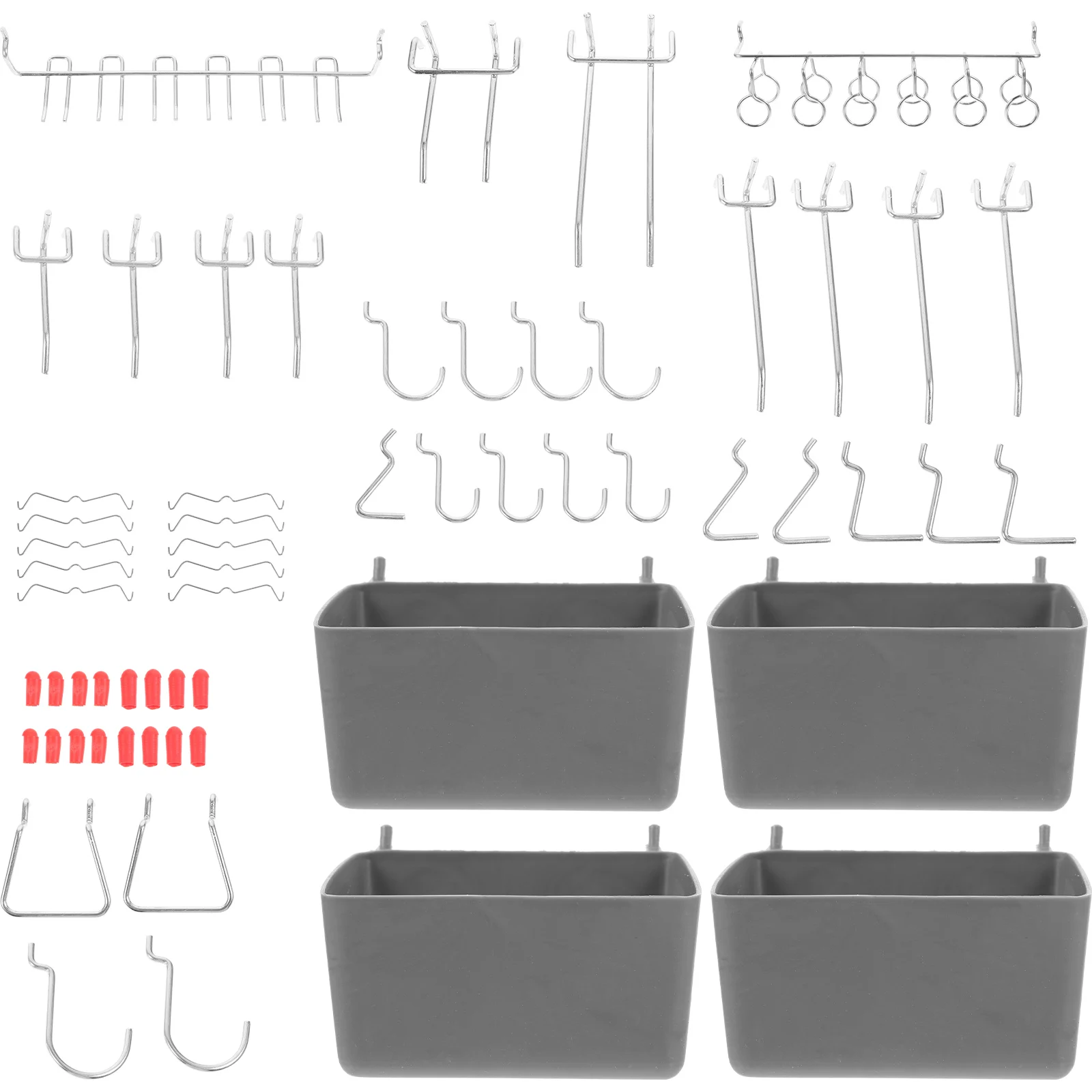 

114pcs Metal Hooks Kit Tool Storage Workshop Peg Board ganizer Hook Kit ganization Pegboard Bins Garage Shelving Solutions