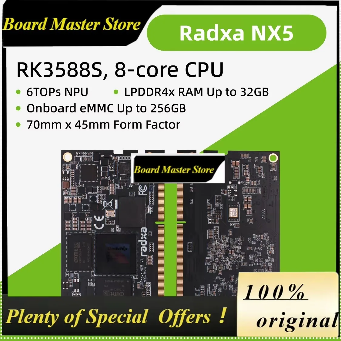 BoMaSRadxa Nx5 Rk3588s 8-core Cpu Compute Module, 8k And 260-pin Sodimm Golden Finger Connector, Single Board Computer